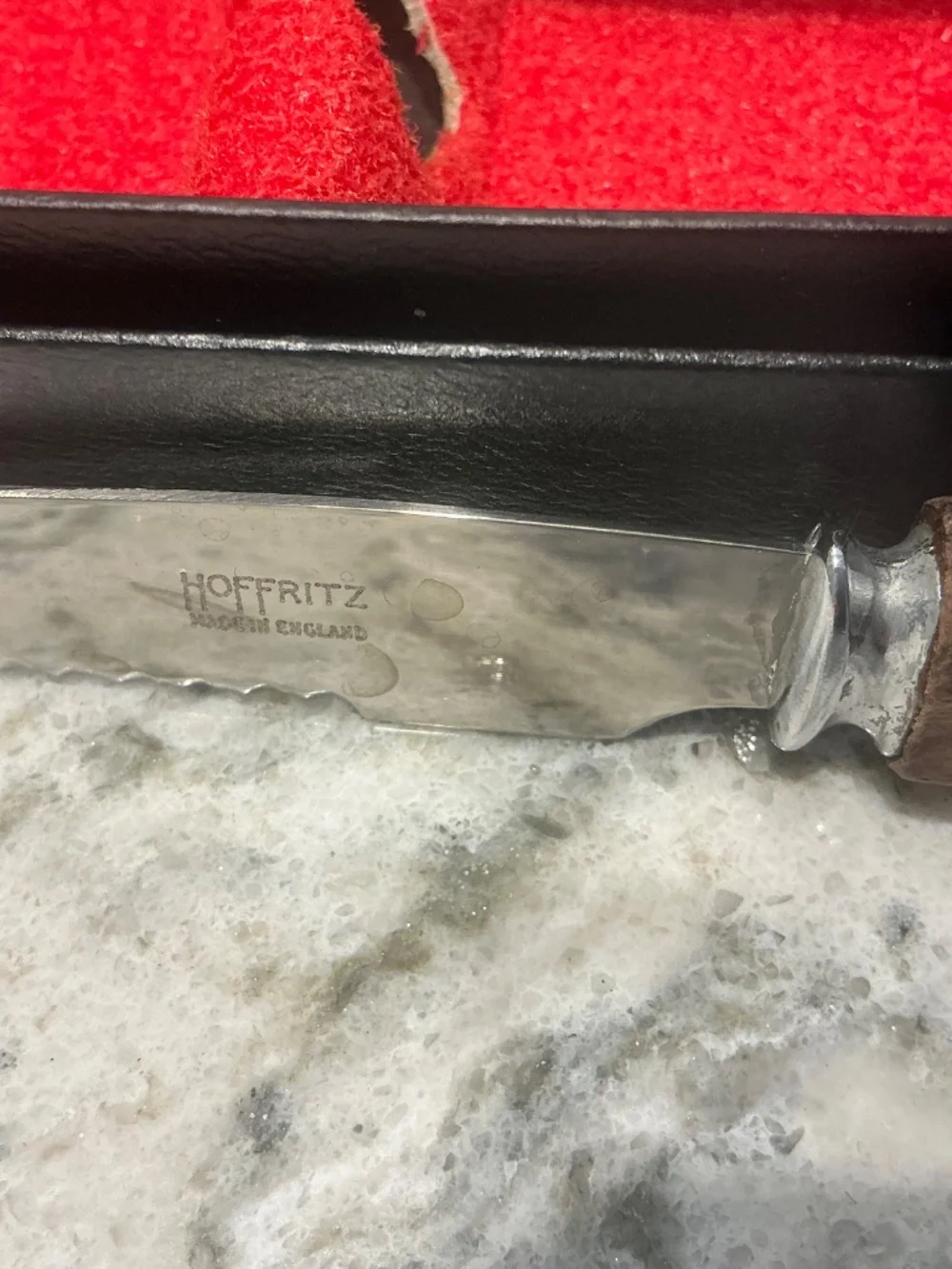 2 Vintage Boxes Hoffritz set of 6 wooden handle serrated steak knives 12 total